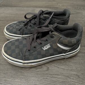 Boys Vans Gray Checkered Seldon Low Top Sneaker 12.5 youth